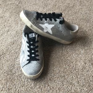 AUTHENTIC Golden Goose size 38 blk&slv superstars